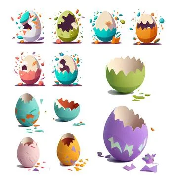 Set vector illustration of aester colorful egg isolate on white background Stock Illustration