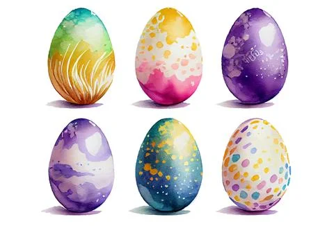 Set vector illustration of aester colorful egg isolate on white background Stock Illustration