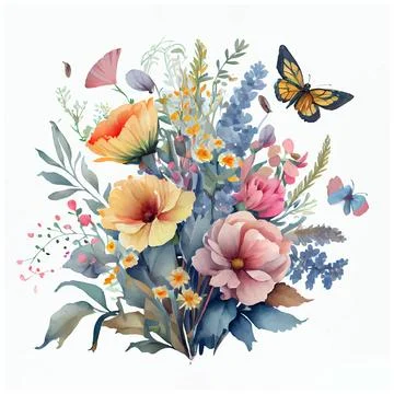 Set vector illustration of bloming flowers isolate background International Stock Illustration