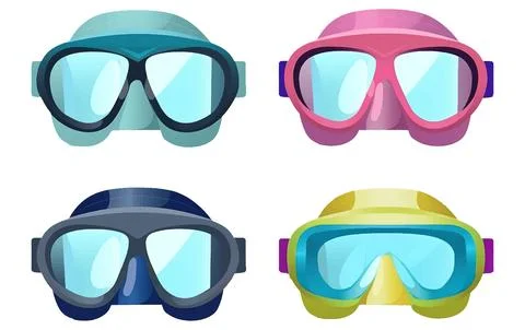 Set vector illustration of dive swimming glasses isolate on white background Stock Illustration