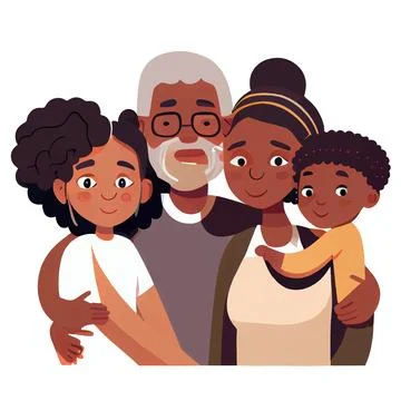 Set vector illustration of eldery woman and man with kids Stock Illustration