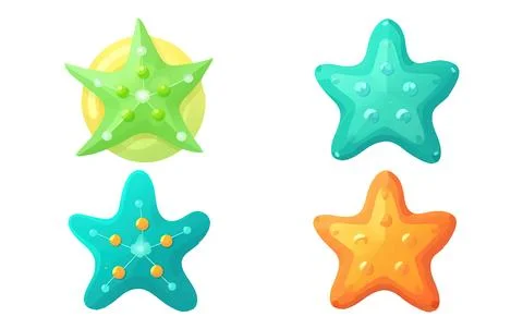 Set vector illustration of fishstar collection isolated on white background Stock Illustration