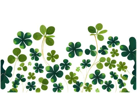 Set vector illustration of green clover leaf isolate background Stock Illustration