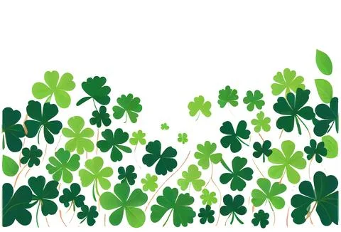 Set vector illustration of green clover leaf isolate background Stock Illustration