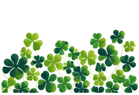 Set vector illustration of green clover leaf isolate background Stock Illustration