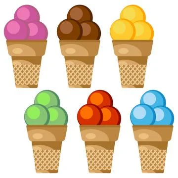 Set of vector illustration of ice cream Stock Illustration