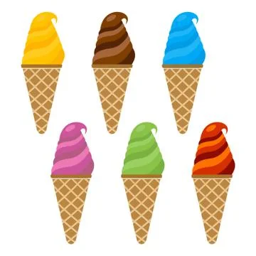 Set of vector illustration of ice cream Stock Illustration