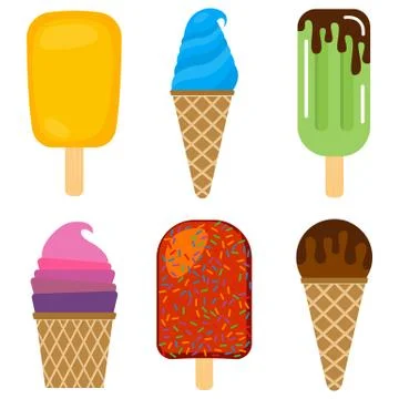 Set of vector illustration of ice cream Stock Illustration