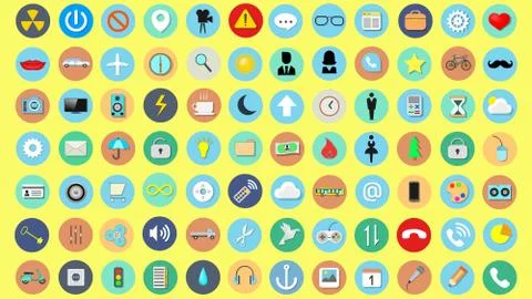 Set of vector illustration icons Stock Illustration