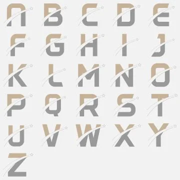 Set vector illustration of the initials letter with road and star designs bun Stock Illustration