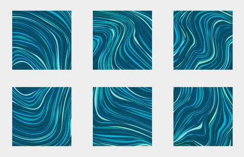 Set vector illustration marble blue texture. Splash of paint. Colorful liquid. 스톡 일러스트