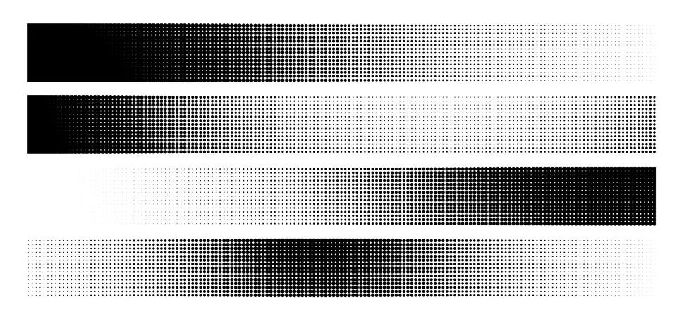 Set of vector illustration monochromatic halftone pattern backgrounds Stock Illustration