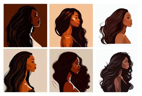 Set vector illustration of multi-ethnic women together international mental Stock Illustration