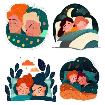 Set vector illustration of multicultural women pride lgbt isolate on white Stock Illustration