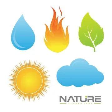 Set vector illustration of nature symbol design elements Stock Illustration
