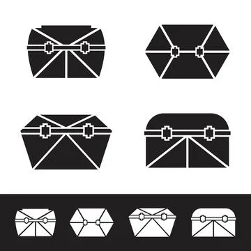 Set vector illustration of pirate treasure chest shaped diamond Stock Illustration