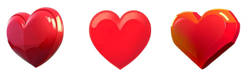 Set vector illustration of red heart trophy victory game champion ui Stock Illustration