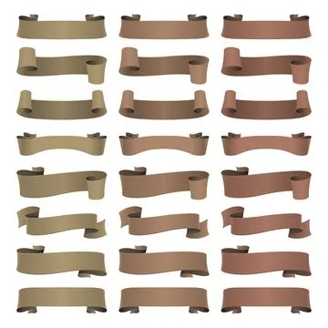 Set of vector illustration ribbons. Stock Illustration