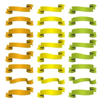 Set of vector illustration ribbons. Stock Illustration