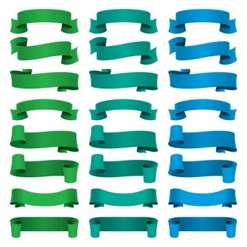 Set of vector illustration ribbons. Stock Illustration