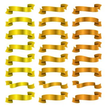 Set of vector illustration ribbons. Stock Illustration