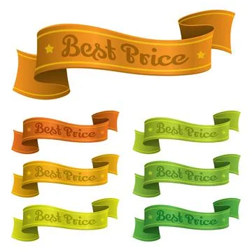 Set of vector illustration ribbons Stock Illustration