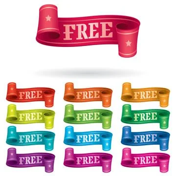 Set of vector illustration ribbons Stock Illustration