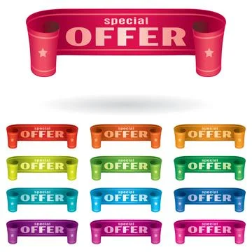 Set of vector illustration ribbons Stock Illustration