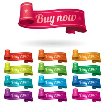 Set of vector illustration ribbons Stock Illustration