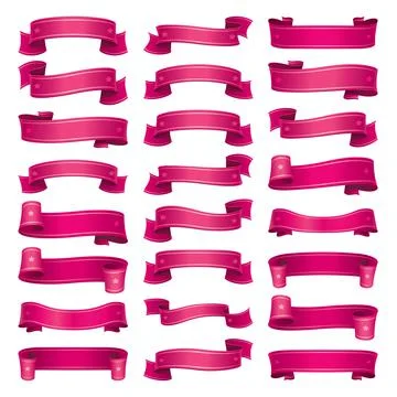 Set of vector illustration ribbons. Stock Illustration