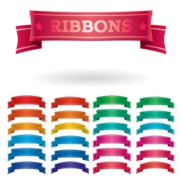 Set of vector illustration ribbons Stock Illustration