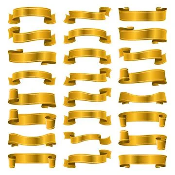 Set of vector illustration ribbons. Stock Illustration
