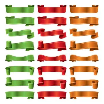 Set of vector illustration ribbons. Stock Illustration