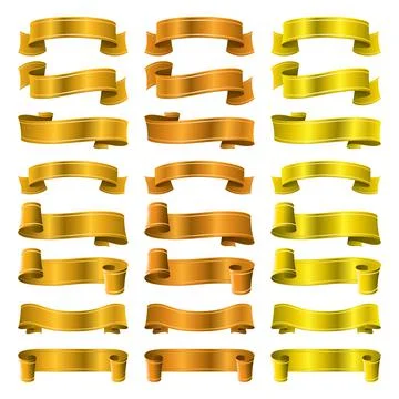 Set of vector illustration ribbons. Stock Illustration