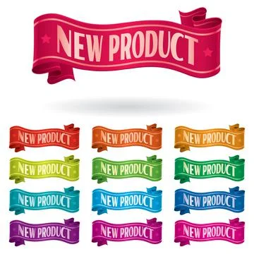 Set of vector illustration ribbons Stock Illustration