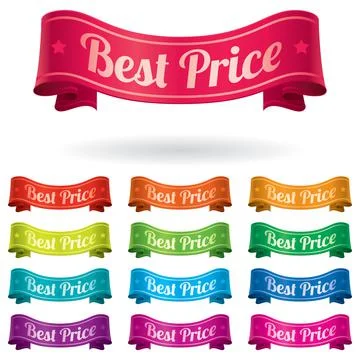 Set of vector illustration ribbons Stock Illustration