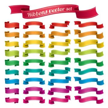 Set of vector illustration ribbons Stock Illustration