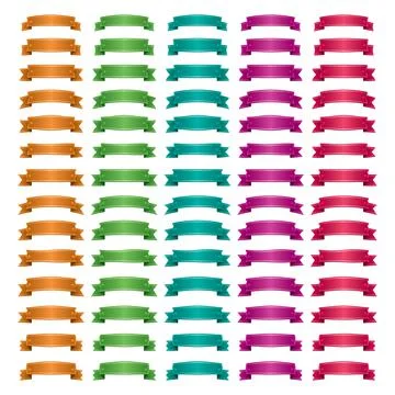 Set of vector illustration ribbons. Stock Illustration