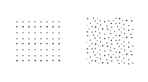Set of vector illustration seamless black dot pattern with different grunge.. Stock Illustration