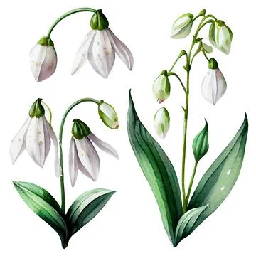 Set vector illustration of spring flower isolate on white background Stock Illustration