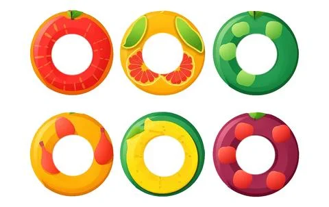 Set vector illustration of swimming summer ring isolate on white Stock Illustration