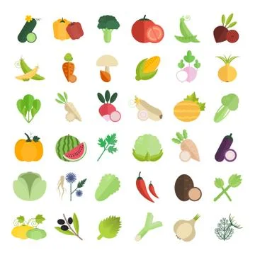 Set Vector Illustration of Vegetables Selección de ilustraciones gratis
