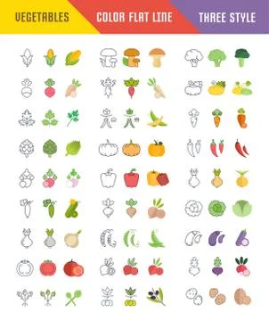 Set Vector Illustration of Vegetables Free Stock Illustration