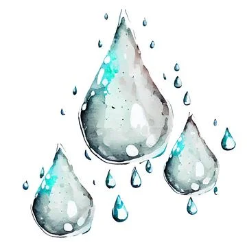 Set vector illustration of water drop spring rain on white background Stock Illustration