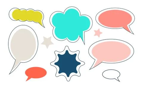 A set of vector illustrations for chats and messages Stock Illustration