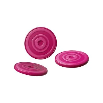 Set of vector illustrations depicting realistic round beet slices. Stock Illustration