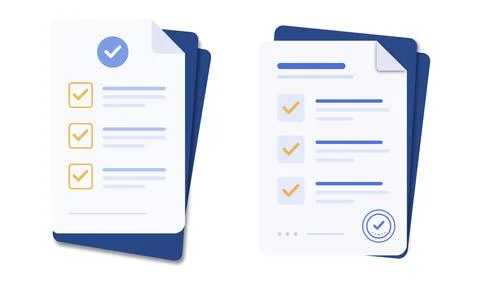 Set of vector illustrations featuring stacks of documents, papers, and folder Ilustração Stock