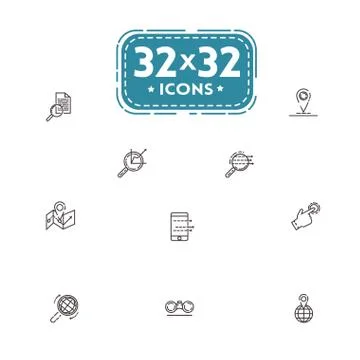 Set of vector illustrations fine line icons of data analysis, traffic, choice of Illustrazione stock