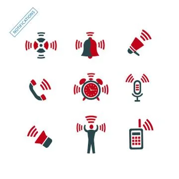 Set of vector illustrations, icons, and message signs Stock Illustration