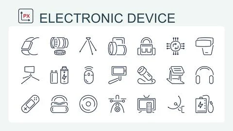 A set of vector illustrations, icons of electronic devices Illustrazione stock
